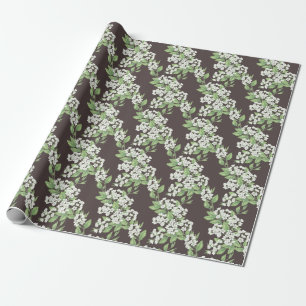 Papel De Presente padrão primavera, ramos verdes sem soldadura.