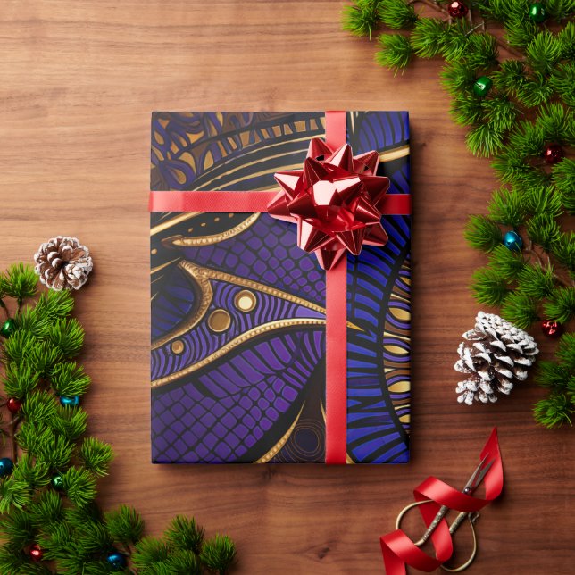 Papel De Presente Padrão Real Afro Wax (Presente de Natal)