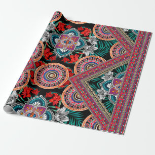 Papel De Presente Padrão Retro