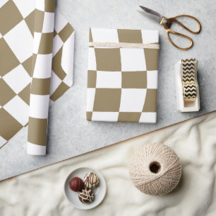 Papel De Presente Padrão retro Psicodélico de onda de ouro