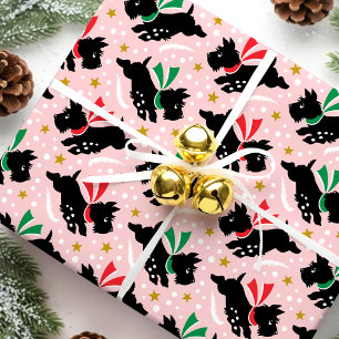 Papel De Presente Padrão retrorreflector cor-de-rosa da neve de cach