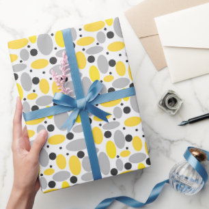 Papel De Presente padrão retrorreflector da cinza amarela para decor
