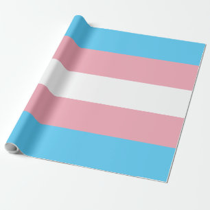 Papel De Presente Padrão rosa com faixa de orgulho transgênero LGBTQ