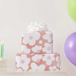 Papel De Presente Padrão Rosa Cor-de-rosa, retrô moderno e bonito Te