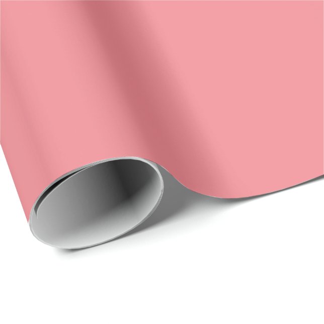 Papel De Presente Padrão Rosa Coral e Branco (Ponta do rolo)