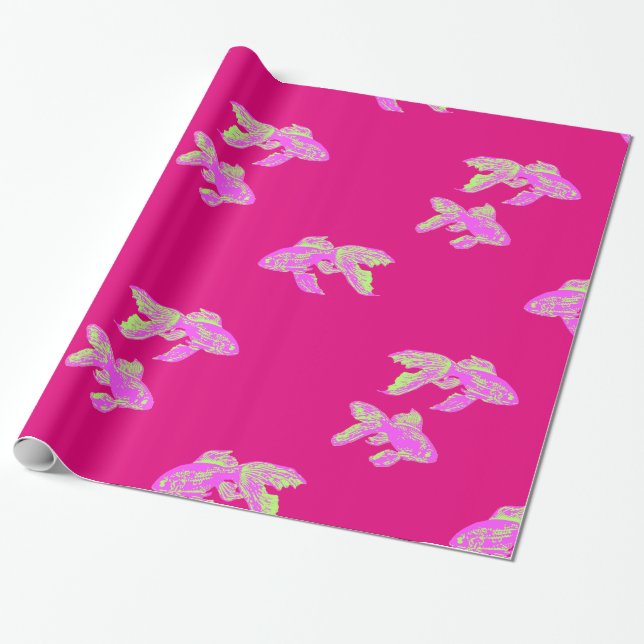 Papel De Presente padrão rosa-dourado (Desenrolado)