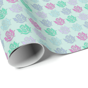 Papel De Presente Padrão Rosa Pastel Azul