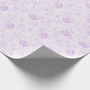Papel De Presente Padrão Rosa púrpura Floral Elegante