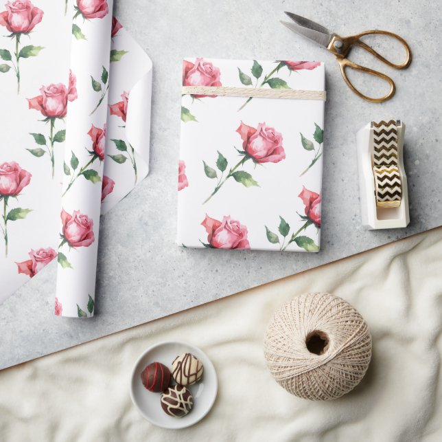 Papel De Presente Padrão rosa rosa rosa rosa rosa (Artesanato)