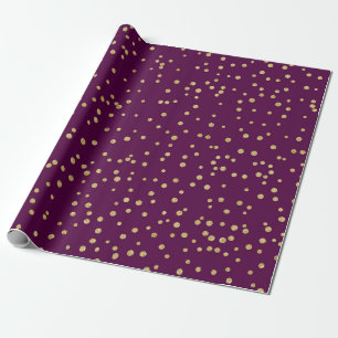 Papel De Presente Padrão Roxo/Dourado