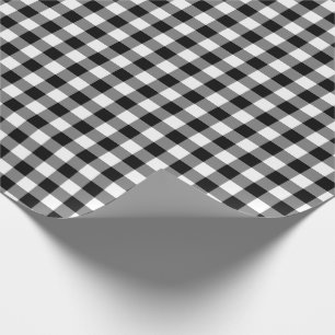 Papel De Presente Padrão Rustic Black and White Gingham