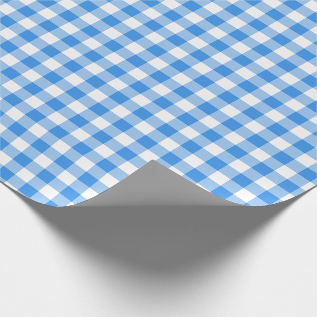 Papel De Presente Padrão Rustic Blue and White Gingham (Ponta)
