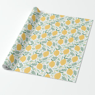 Papel De Presente Padrão Rustic Country Fazenda Lemon