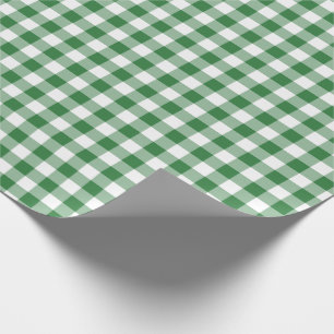 Papel De Presente Padrão Rustic Green and White Gingham