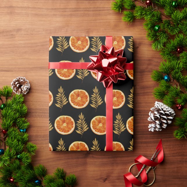 Papel De Presente Padrão Rustic Lemon (Presente de Natal)