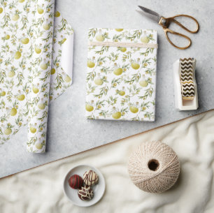 Papel De Presente Padrão Rustic Olive