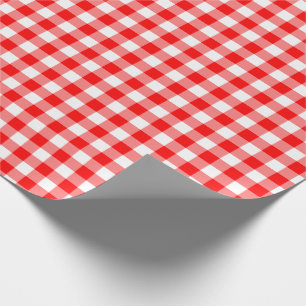 Papel De Presente Padrão Rustic Red and White Gingham