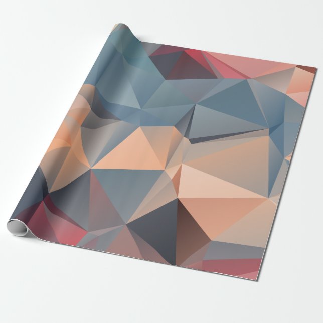 Papel De Presente padrão sem costura abstrato poligonal (Desenrolado)