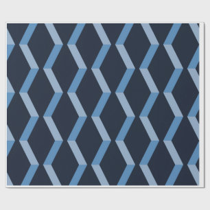 Papel De Presente Padrão Sem Costura Azul com Trama de Espinha de Pe