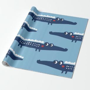 Papel De Presente Padrão sem costura com crocodilos