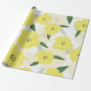 Papel De Presente Padrão sem costura com flores amarelas brilhantes