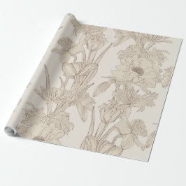 Papel De Presente Padrão sem costura com flores de primavera.