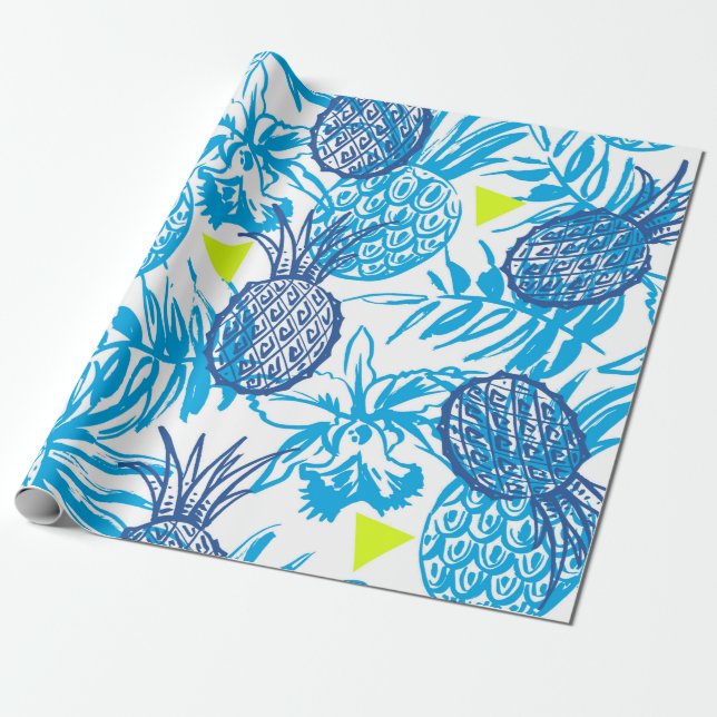 Papel De Presente Padrão sem costura com motivo tropical (Desenrolado)