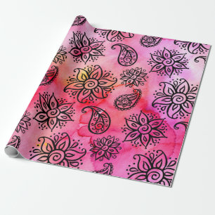 Papel De Presente Padrão sem costura com uma etnia ornamental flora