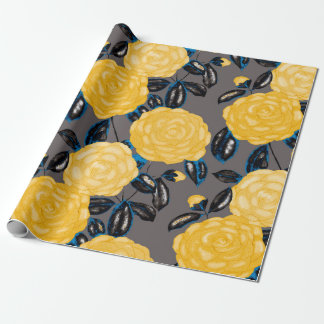 Papel De Presente Padrão sem costura de aquarelas com flores de camé