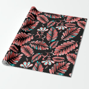 Papel De Presente Padrão sem costura de aquarelas com fundo de flore