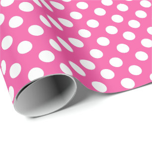 Papel De Presente Padrão sem costura de Bolinhas bonitas a cor-de-ro