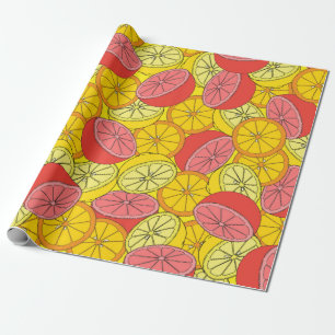 Papel De Presente Padrão sem costura de citrinos muitas laranjas, l