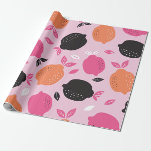 Papel De Presente Padrão sem costura de Citrus têxtil. reversão d