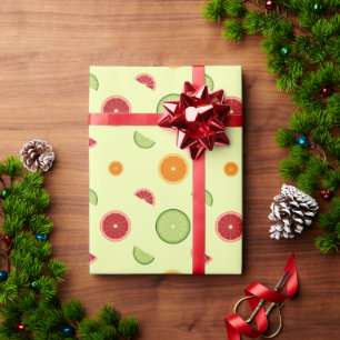 Papel De Presente Padrão Sem Costura de Fatias de Laranja