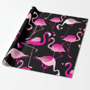 Papel De Presente Padrão sem costura de flamingos cor-de-rosa em uma