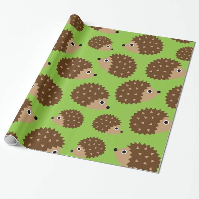Papel De Presente Padrão sem costura de Hedgehogs (ver.3) (Desenrolado)