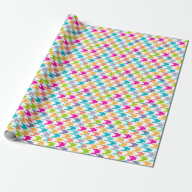 Papel De Presente Padrão sem costura de houndstooth 3 (Desenrolado)