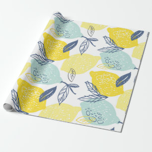 Papel De Presente Padrão sem costura de limonada de rabo desenhado 