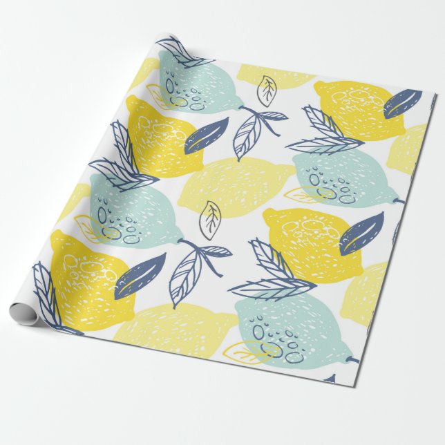 Papel De Presente Padrão sem costura de limonada de rabo desenhado à (Desenrolado)