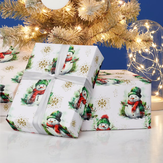 Papel De Presente Padrão sem costura de Natal Verde e Bonito (Feriados)