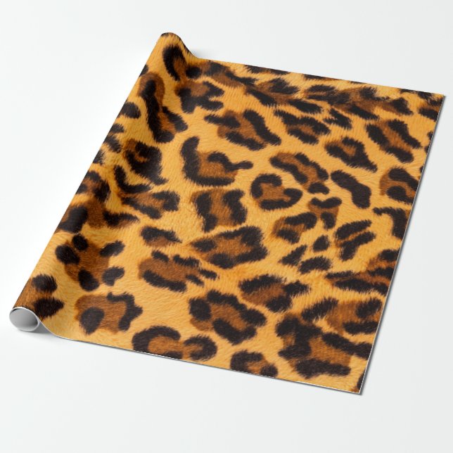 Papel De Presente Padrão sem costura de peles de leopardo (Desenrolado)