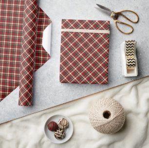 Papel De Presente Padrão sem costura de Tartan castanho-vermelho