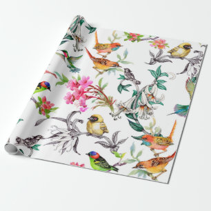 Papel De Presente Padrão sem costura desenhado à mão de aquarelas
