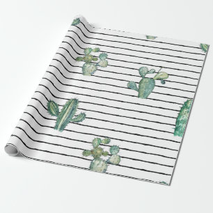 Papel De Presente Padrão sem costura do cacto do cacto de Aquarela