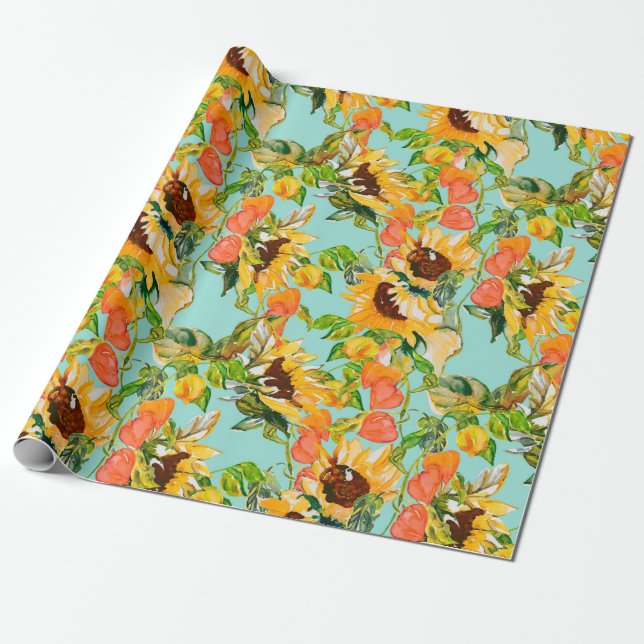 Papel De Presente Padrão sem costura do outono (Desenrolado)