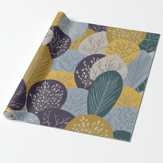 Papel De Presente Padrão sem costura do outono, grupo de apoio da co (Desenrolado)