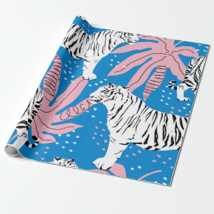 Papel De Presente Padrão sem costura do Tigre,fundo animal selvagem