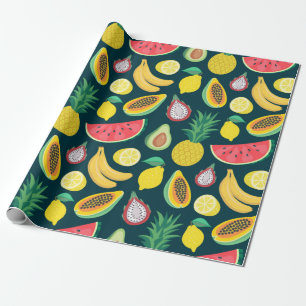 Papel De Presente padrão sem descontinuidades da fruta tropical