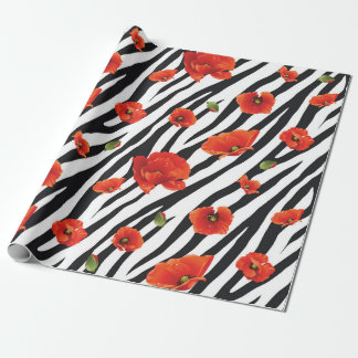 Papel De Presente padrão sem descontinuidades de zebra de flor