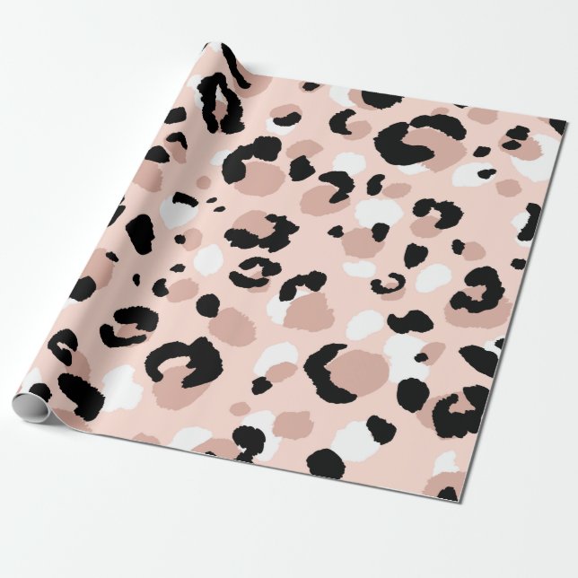 Papel De Presente padrão sem descontinuidades do leopardo abstrato m (Desenrolado)